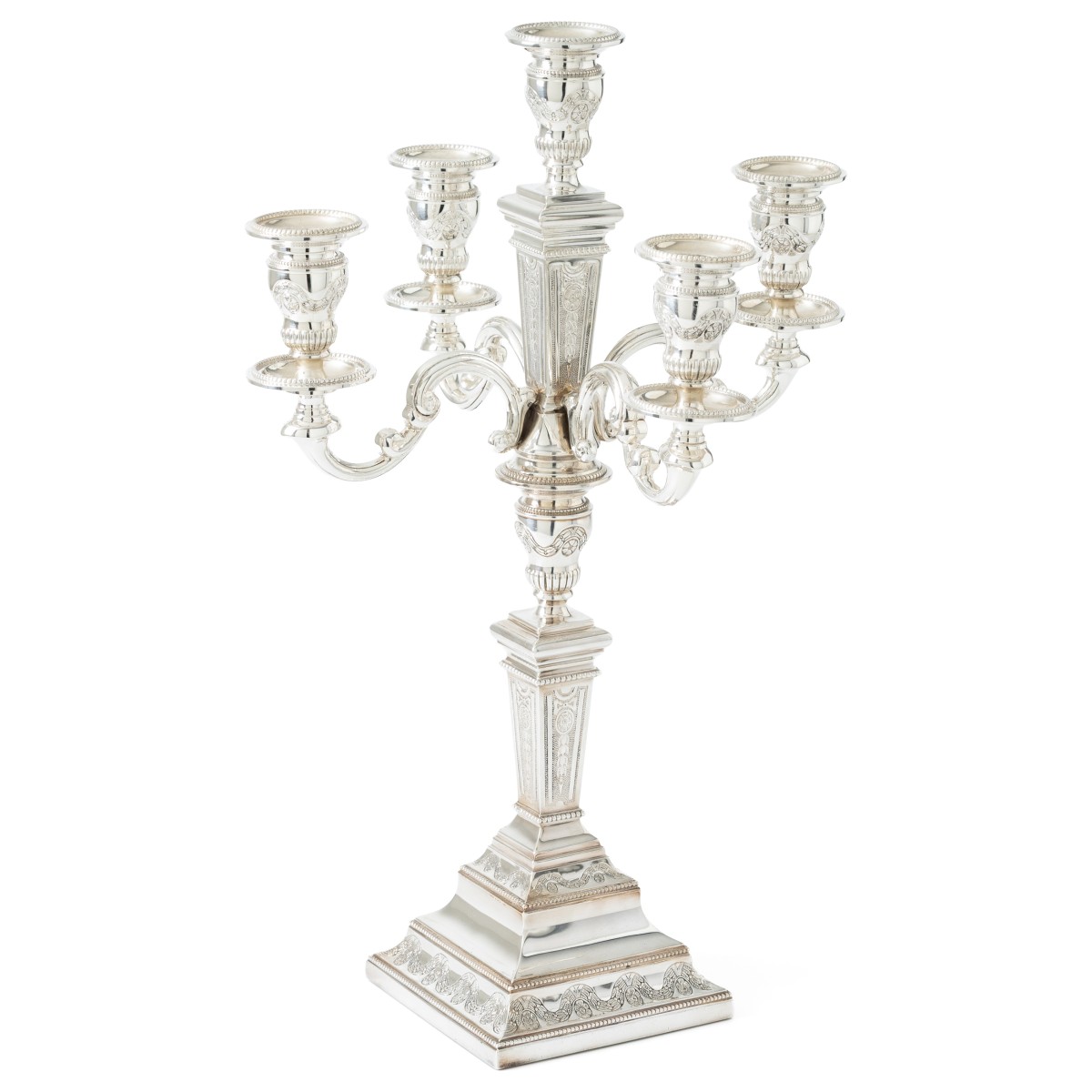 Goudwisselkantoor auction: Candelabrum, D.J. Aubert The Hague ca. 1980, silver