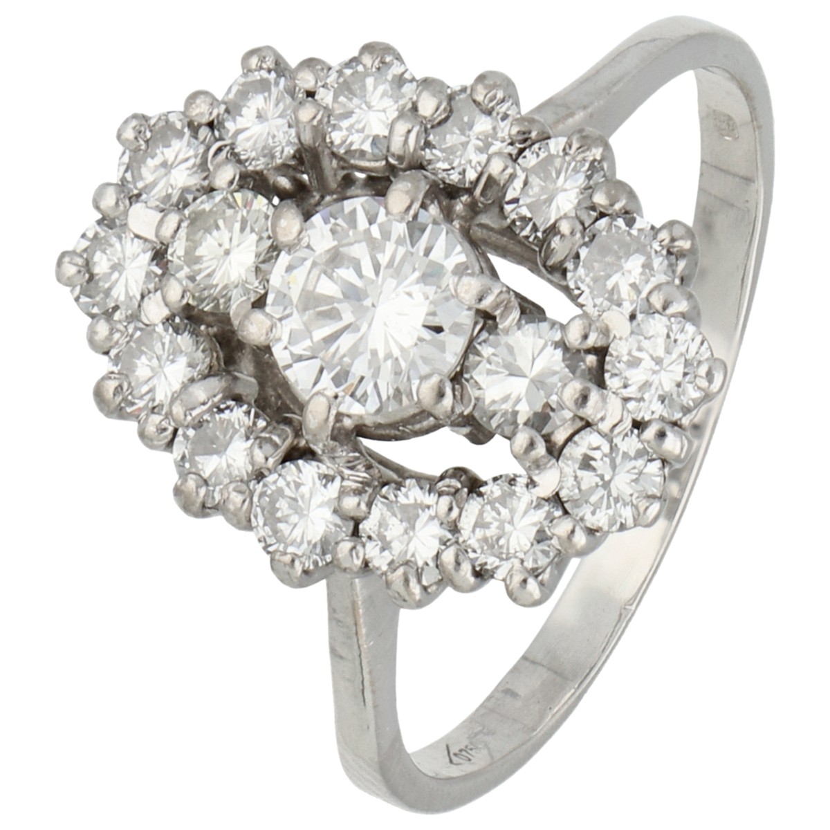 Goudwisselkantoor auction: 18K witgouden ring bezet met ca. 1.02 ct. diamant