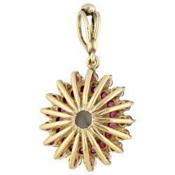 BWG Geelgouden hanger bezet met stersaffier en robijnen