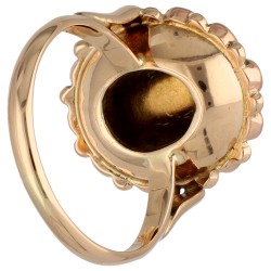 14K Roségouden ring bezet met granaat