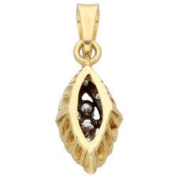 14K Bicolor gouden hanger bezet met ca. 0.21 ct. diamant