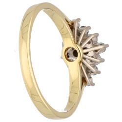 18K Geelgouden ring bezet met ca. 0.32 ct. diamant