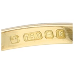 18K Geelgouden ring bezet met ca. 0.32 ct. diamant