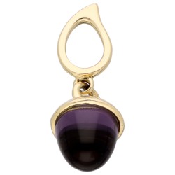 14K Geelgouden hanger bezet met amethist