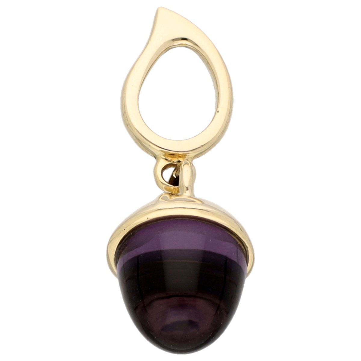 14K Geelgouden hanger bezet met amethist