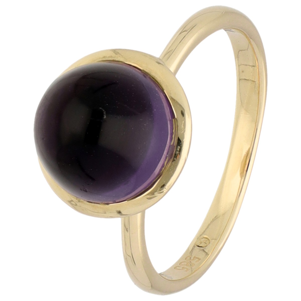 14K Geelgouden ring bezet met amethist