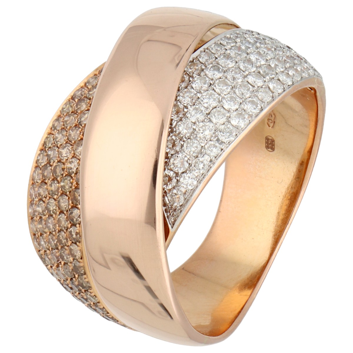 Goudwisselkantoor auction: 18K rose gold ring set with approx. 1.47 ct. diamond