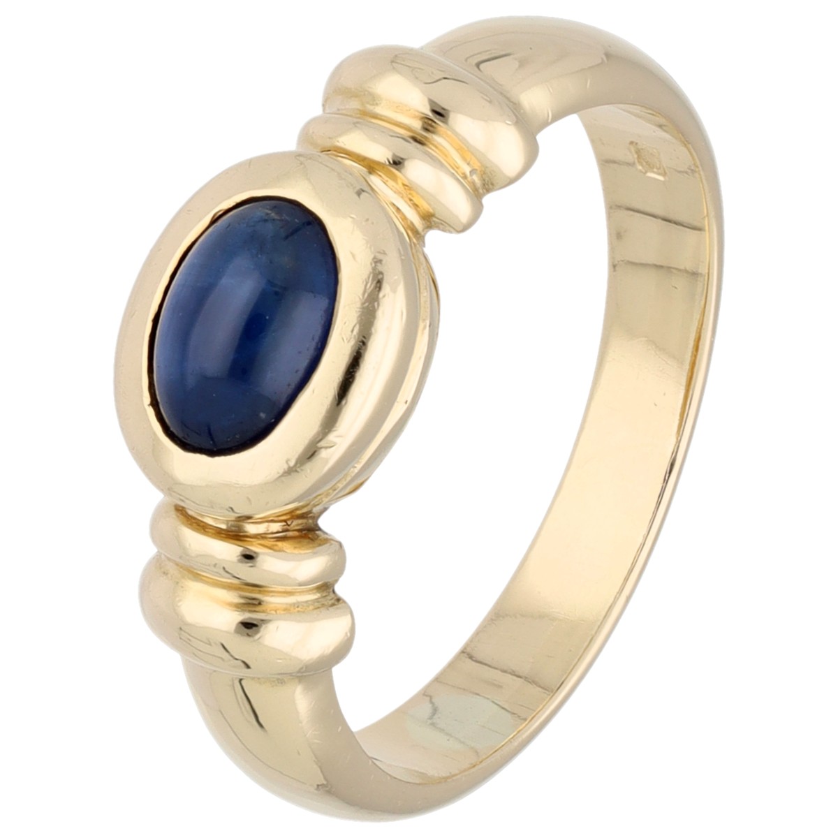 Goudwisselkantoor auction: 14K Geelgouden ring bezet met natuurlijk saffier