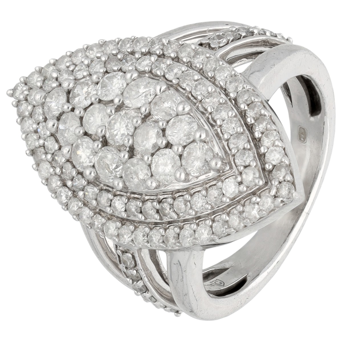 Goudwisselkantoor auction: Sterling silver ring set with approx. 1.50 ct. diamond
