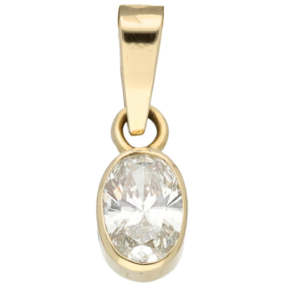 Goudwisselkantoor auction: 18K Yellow gold pendant set with 0.70 ct. diamond, IGI certified