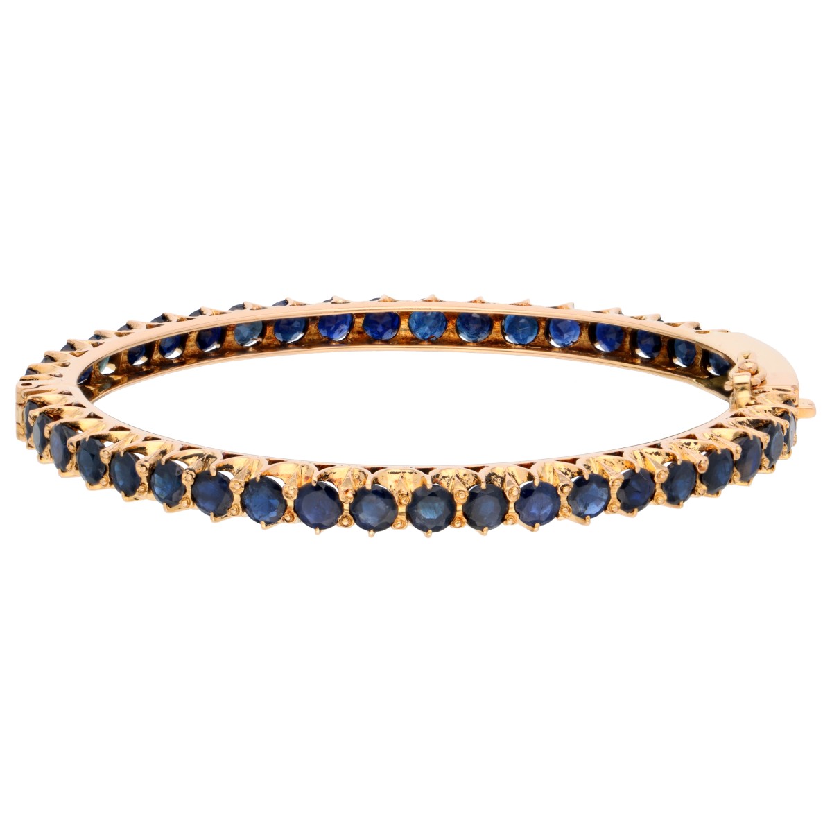 Goudwisselkantoor auction: 18K Yellow gold bangle set with approx. 13.12 ct. sapphire