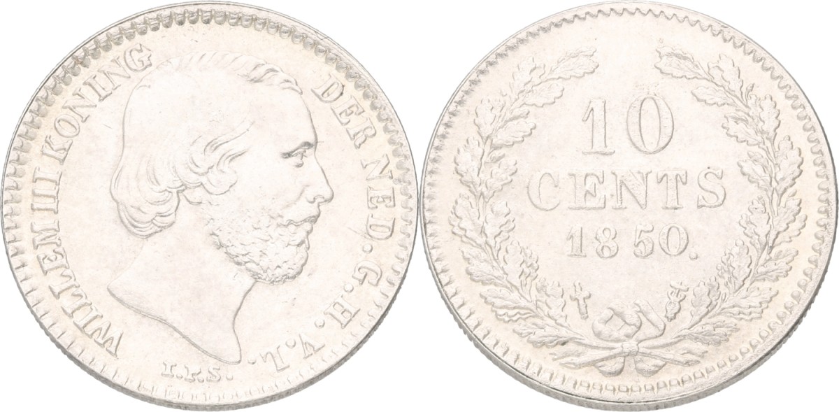Goudwisselkantoor auction: 10 Cent. Willem III. 1850. VF