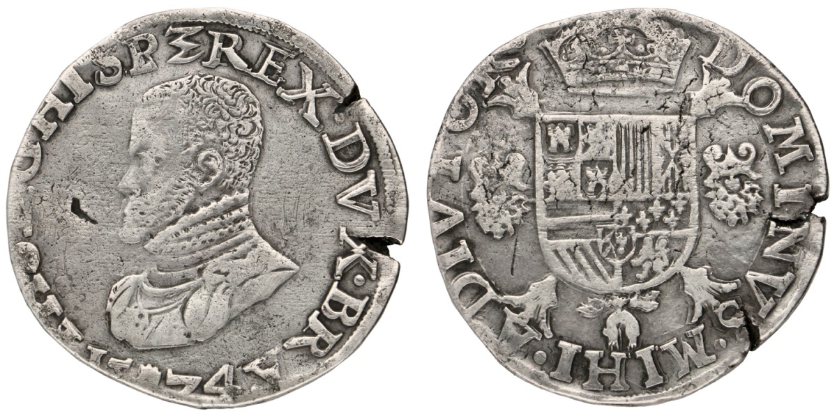 Goudwisselkantoor auction: Philipsdaalder. Brabant. Filips II. 1574. VF -