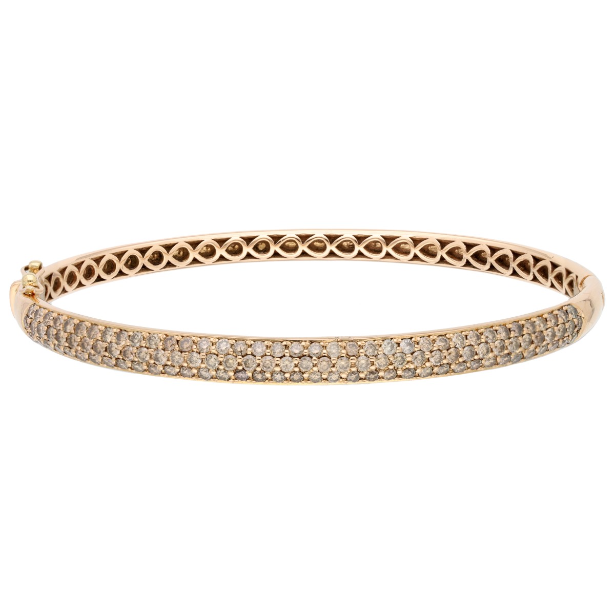 Goudwisselkantoor auction: 18K Rose gold bangle bracelet set with approx. 1.12 ct. diamond