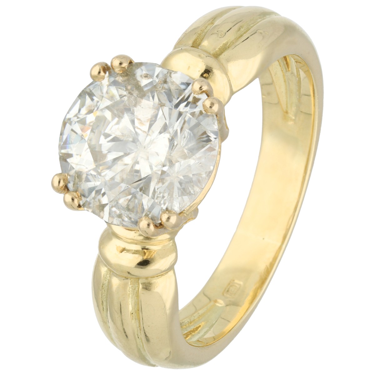 Goudwisselkantoor auction: 14K Yellow gold ring set with approx. 2.85 ct. diamond