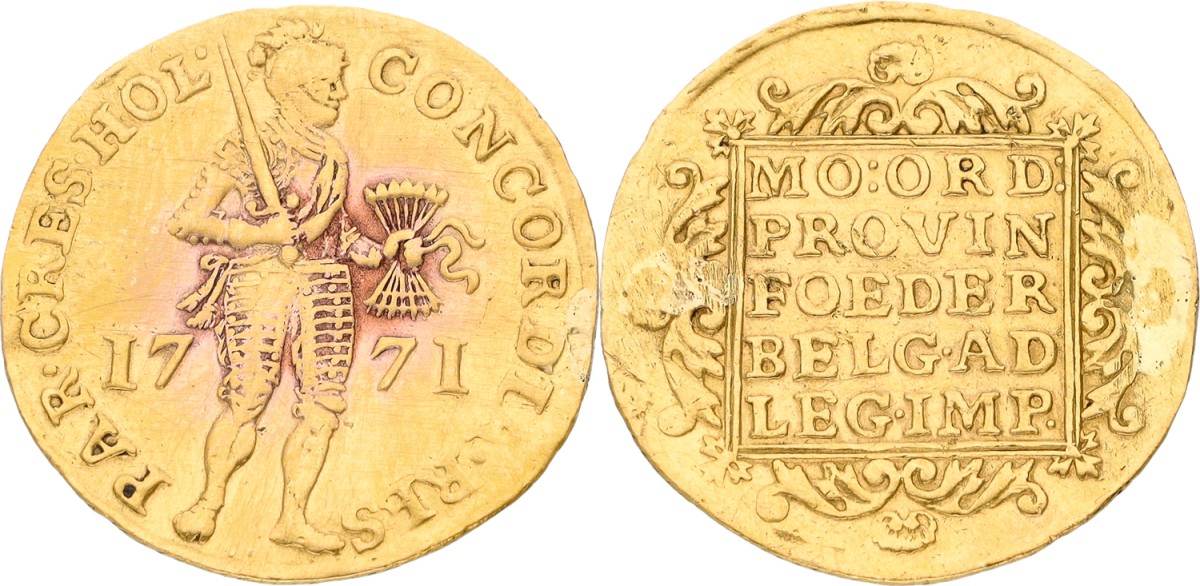 Goudwisselkantoor auction: Gouden dukaat. Holland. 1771. VF