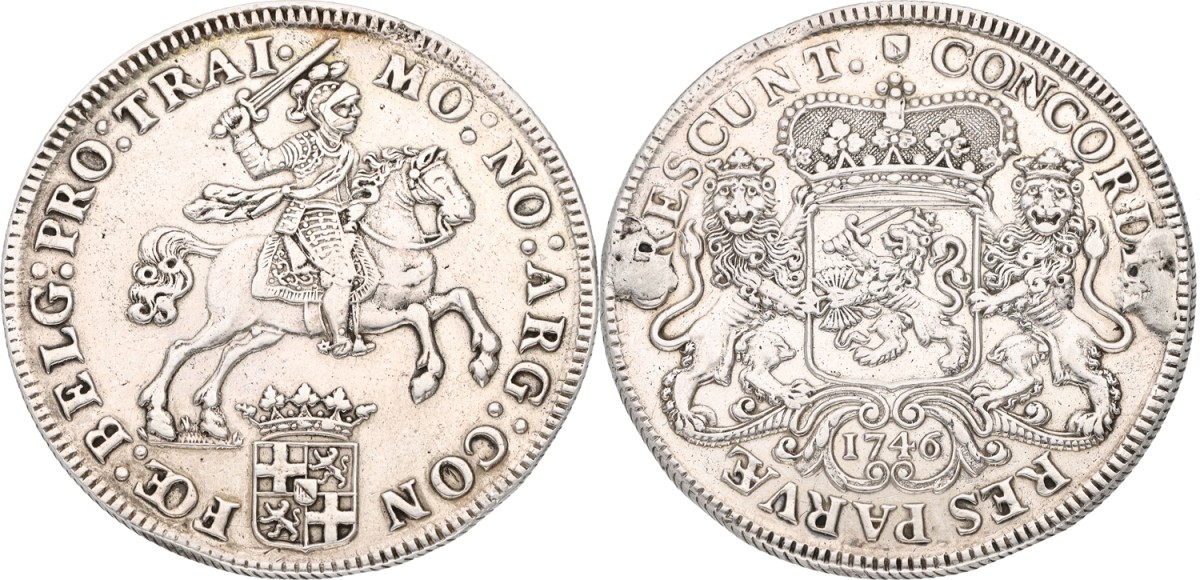 Goudwisselkantoor auction: Dukaton of zilveren rijder. Utrecht. 1746. VF +