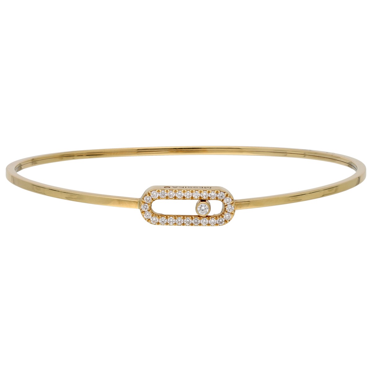 Goudwisselkantoor auction: Messika 'Move Uno Flex' 18K Yellow gold bangle set with diamonds