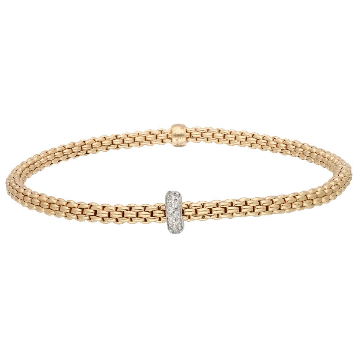 Goudwisselkantoor auction: FOPE 'Flex'it' 18K Yellow gold bracelet set with diamonds