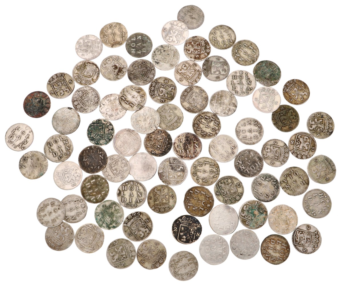 Goudwisselkantoor auction: Lot (76) Dubbele wapenstuivers. Divers. Average VF
