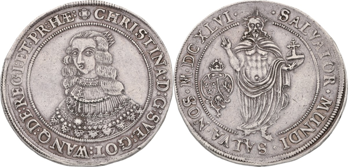 Goudwisselkantoor auction: Sweden. Christina. Riksdaler. 1646. VF / XF