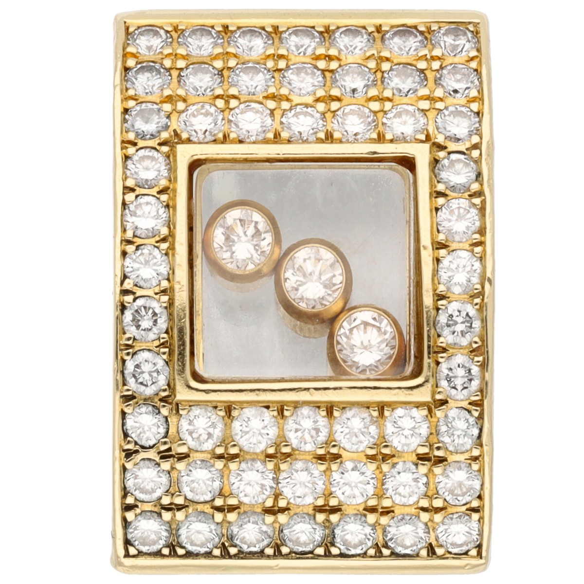 Goudwisselkantoor auction: Chopard 'Happy Diamonds' 18K Geelgouden hanger bezet met diamant
