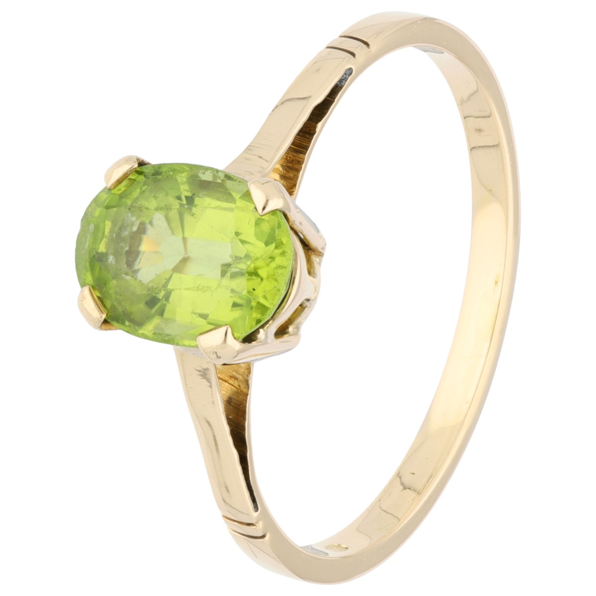 Goudwisselkantoor auction: 18K Geelgouden ring bezet met peridoot