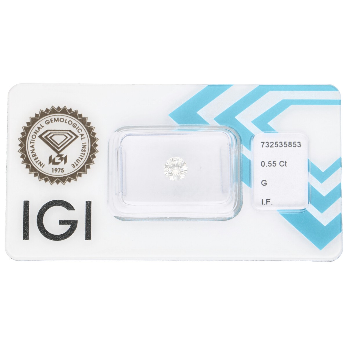Goudwisselkantoor auction: 0.55 ct. Round Brilliant IGI certified natural diamond