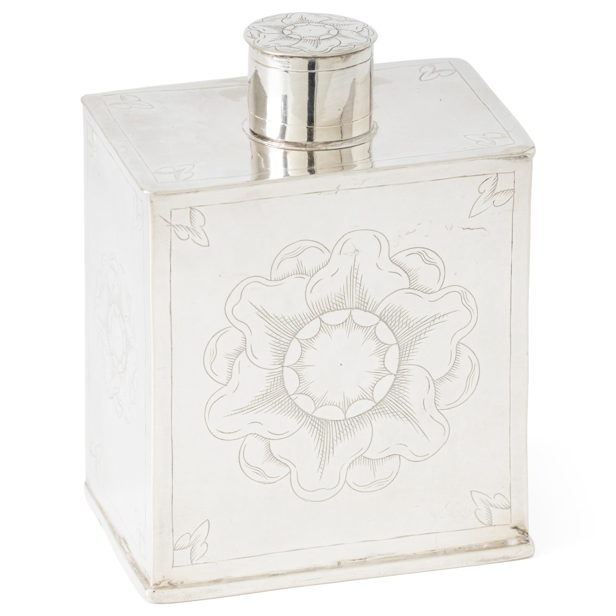 Goudwisselkantoor auction: Tea caddy, Bartholomeus van Schaeck, Zaltbommel ca. 1715/20, silver