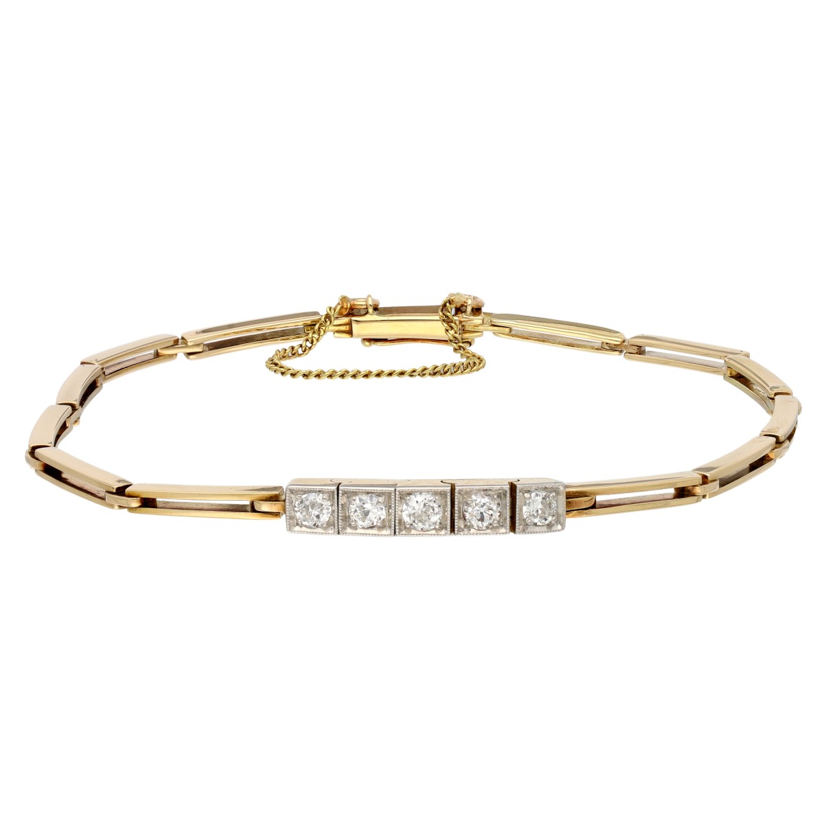 Goudwisselkantoor auction: 14K Geelgouden armband bezet met diamant