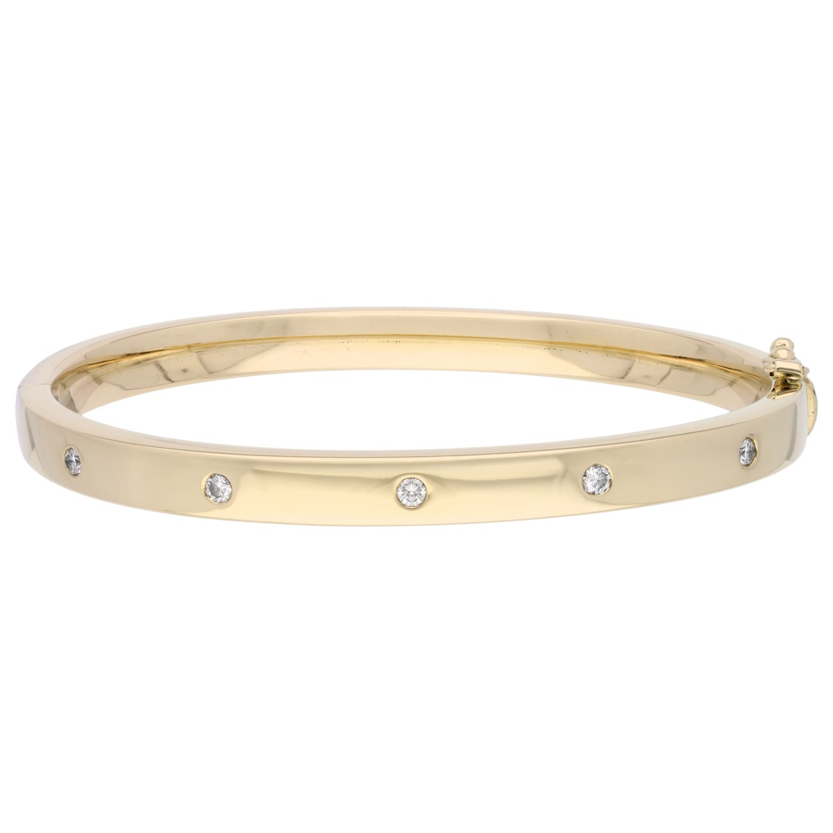 Goudwisselkantoor auction: 14K Geelgouden bangle armband bezet met diamant