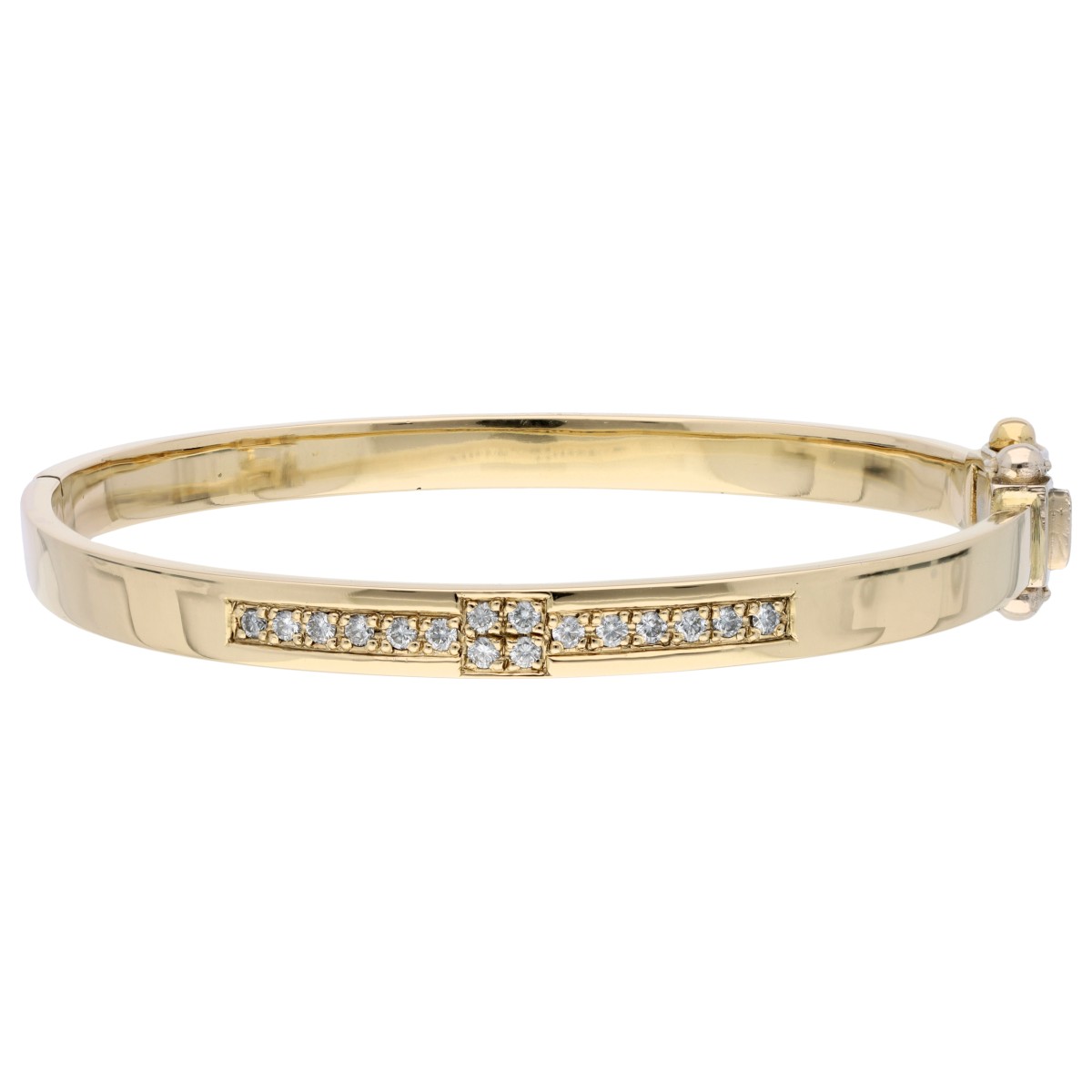 Goudwisselkantoor auction: 14K Geelgouden bangle bezet met diamant