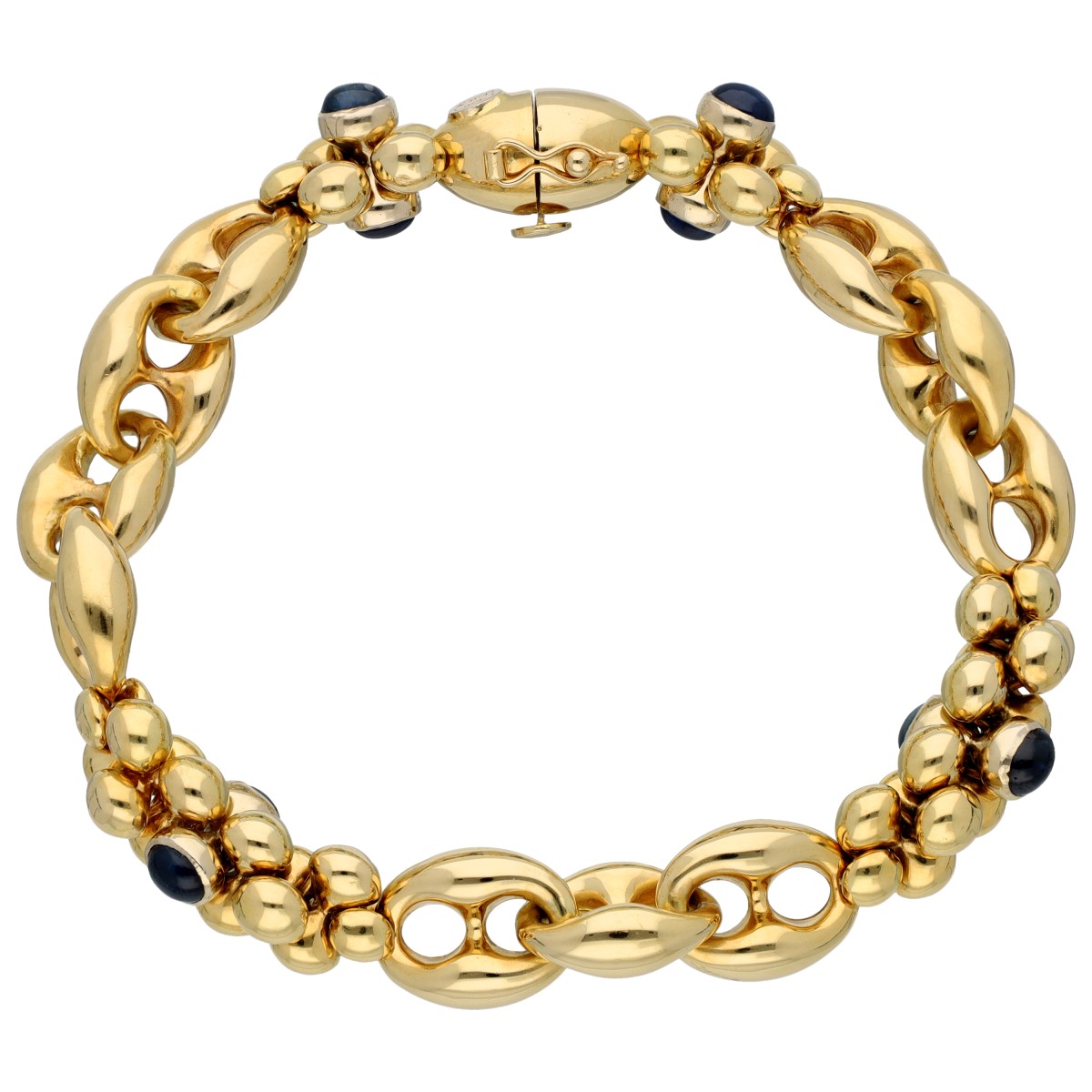 Goudwisselkantoor auction: 18K Yellow gold bracelet set with sapphires
