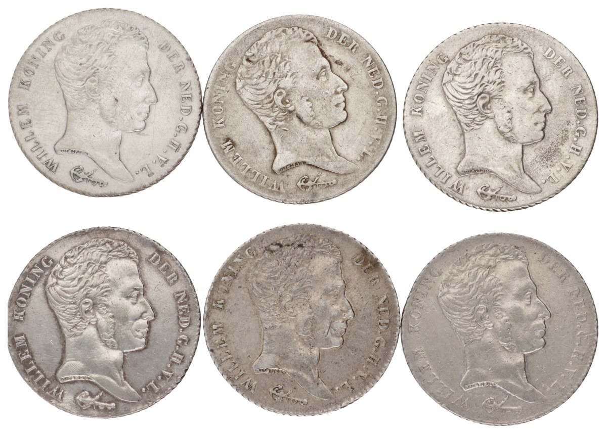 Goudwisselkantoor auction: Nederlands-Indië. Lot (6) 1 Gulden. Willem I. 1839. Average VF