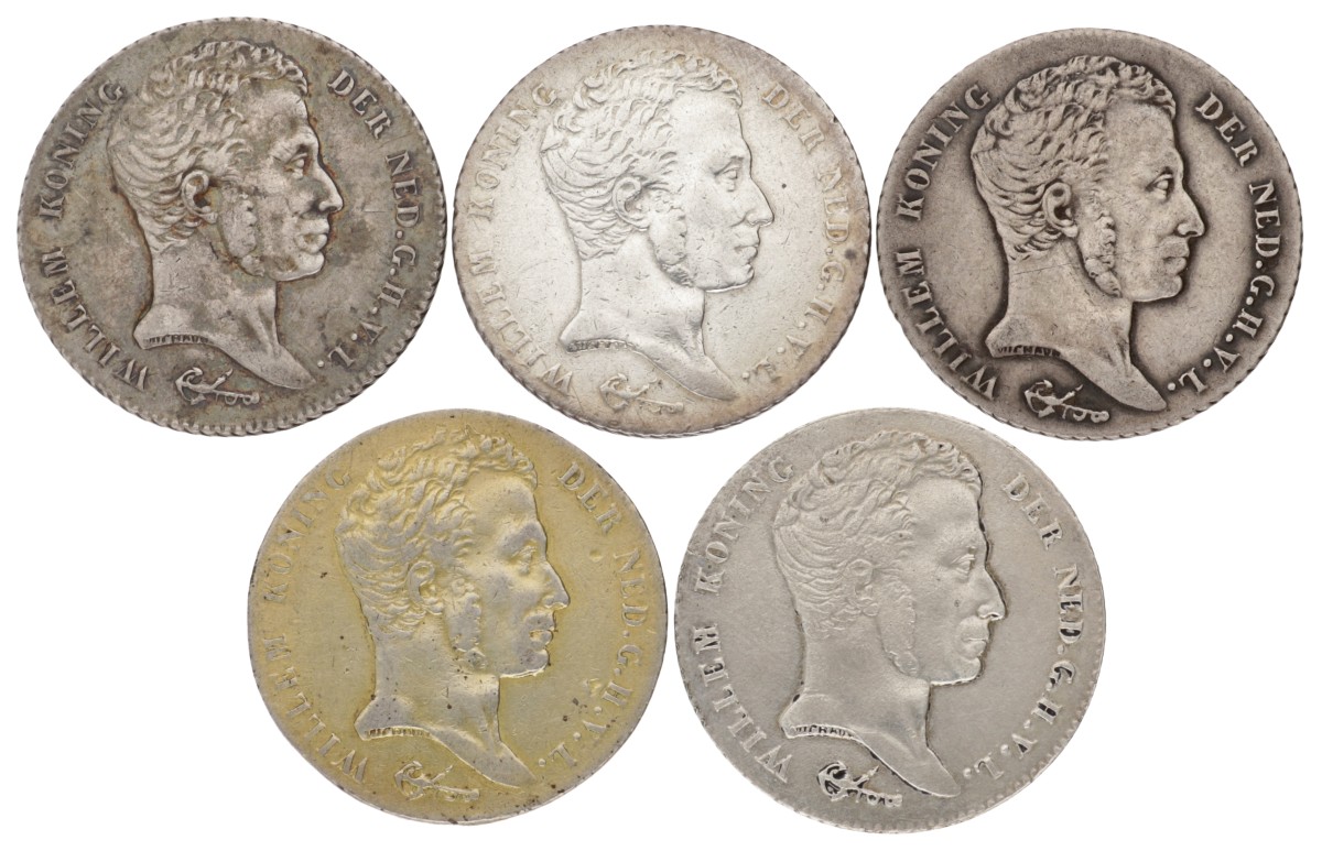 Goudwisselkantoor auction: Nederlands-Indië. Lot (5) 1 Gulden. Willem I. 1839. Average VF