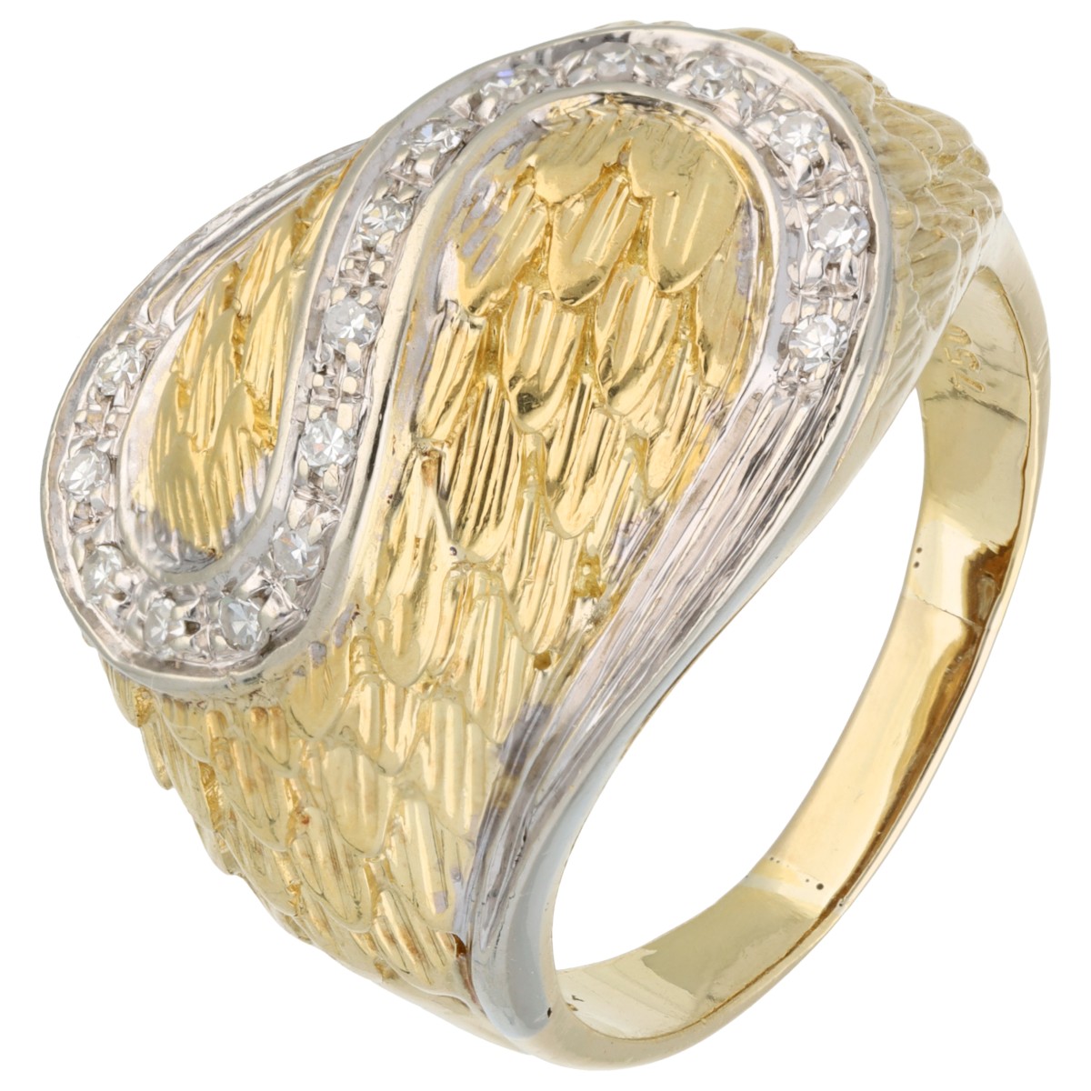 Goudwisselkantoor auction: 18K Yellow gold ring set with diamonds
