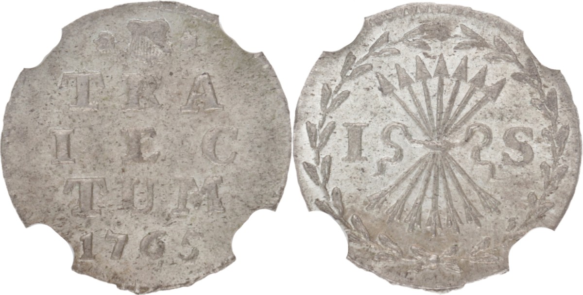Goudwisselkantoor auction: Bezemstuiver. Utrecht. 1765. NGC graded. MS 65