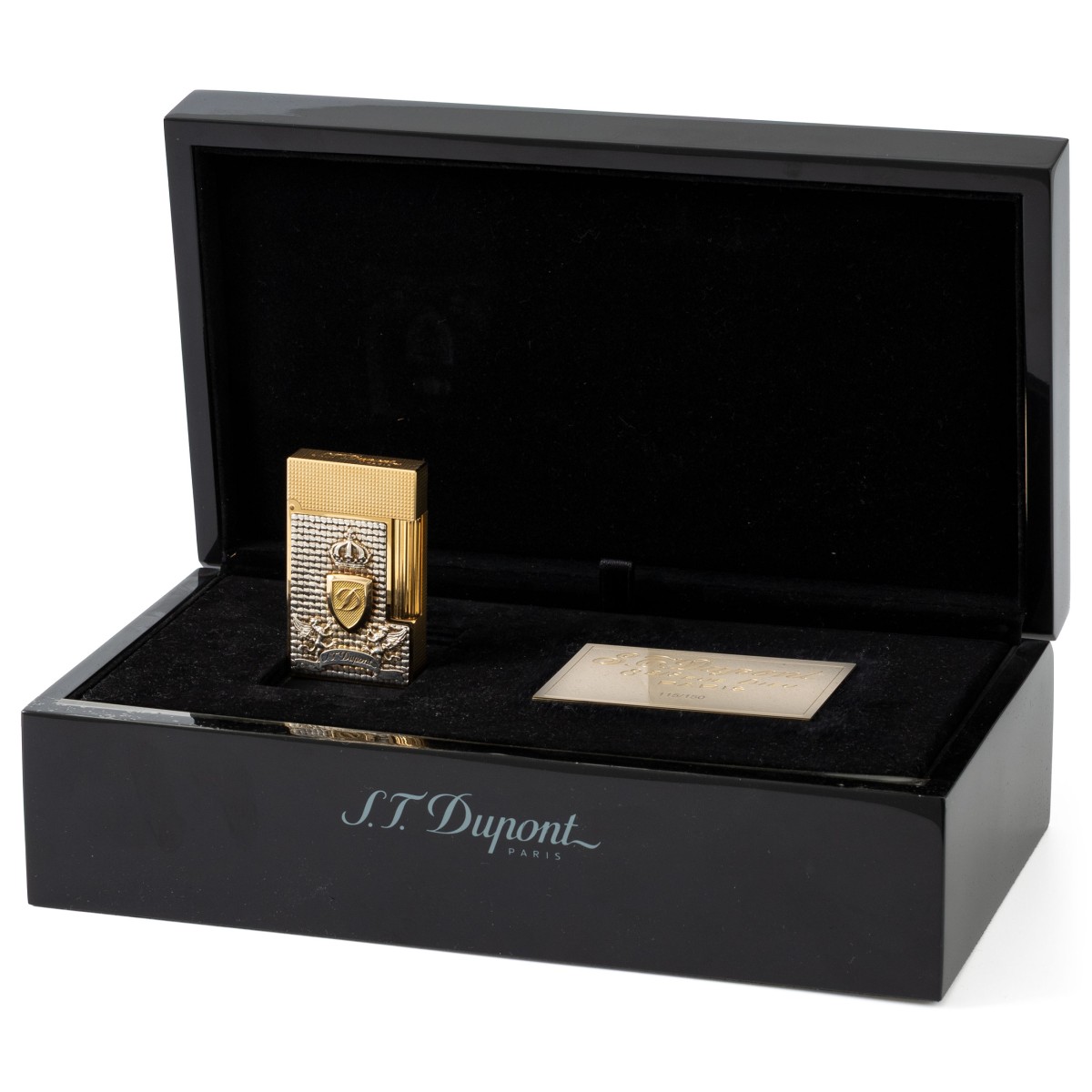 Goudwisselkantoor auction: S.T. Dupont - Ligne 2 Hotel Particulier with Blazon Limited Edition - Aansteker - Verguld / Sterling Zilver / 18K Goud