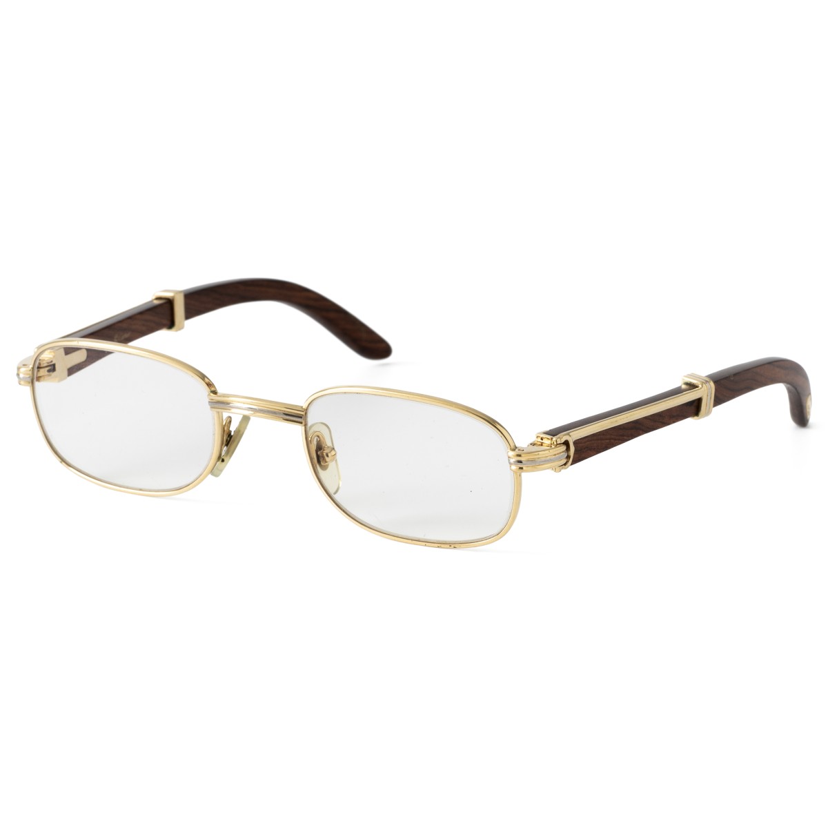 Goudwisselkantoor auction: No Reserve - Cartier Breteuil - Precious Wood Collection - Glasses - Gold Plated / Bubinga Wood