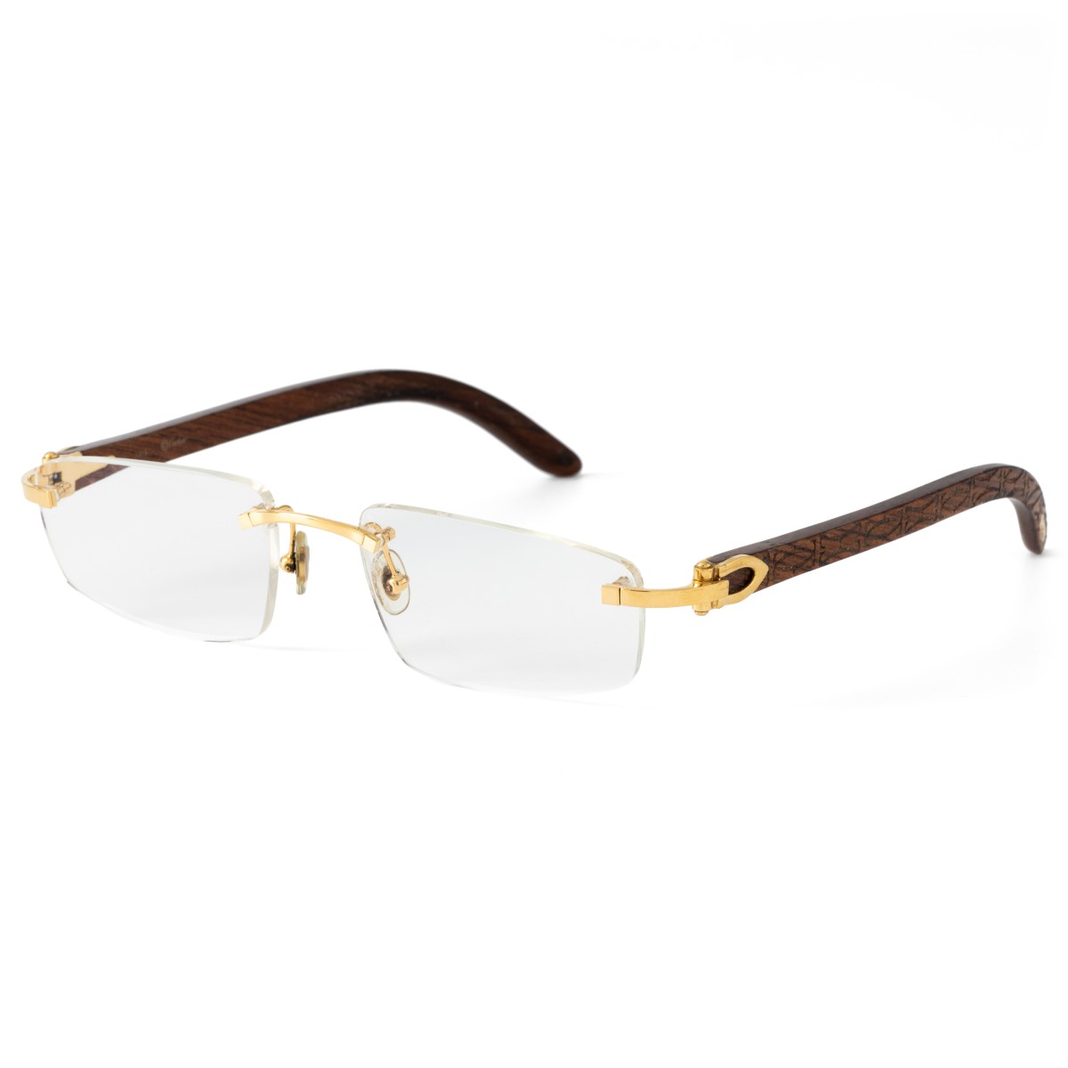 Goudwisselkantoor auction: No Reserve - Cartier Formentera - C-Decor Wood Collection - Bril - Verguld / Bubinga Hout