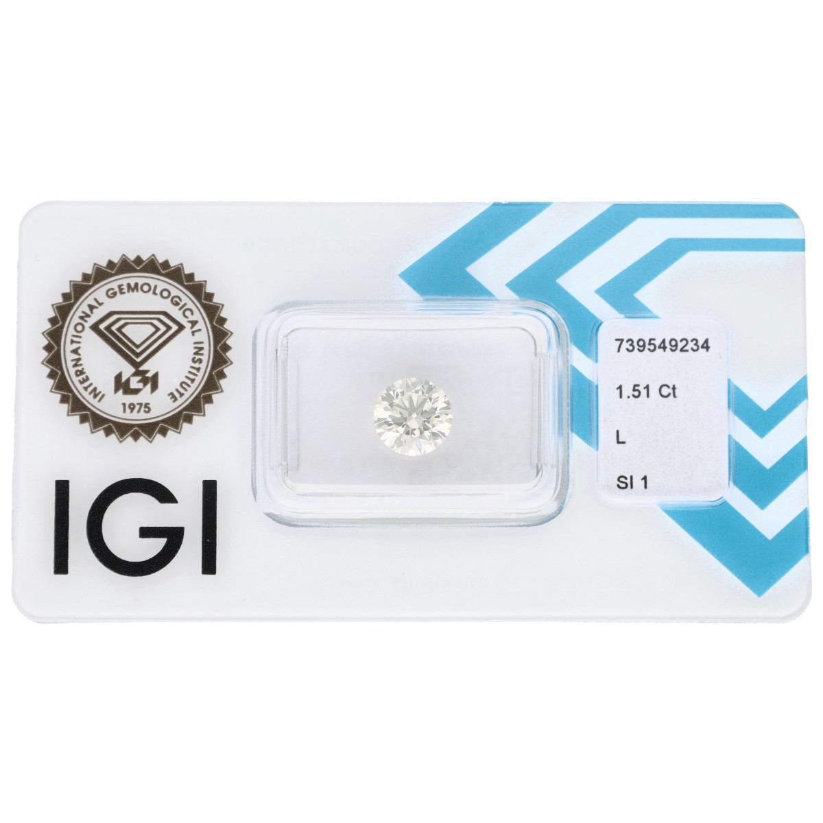 Goudwisselkantoor auction: 1.51 ct. Round Brilliant IGI certified natural diamond