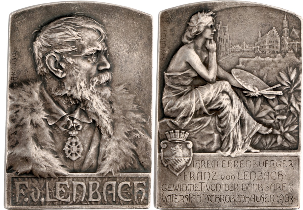 Goudwisselkantoor auction: Germany. Empire. Schrobenhausen. 1903. On the German painter F. J. Lenbach. VF / XF