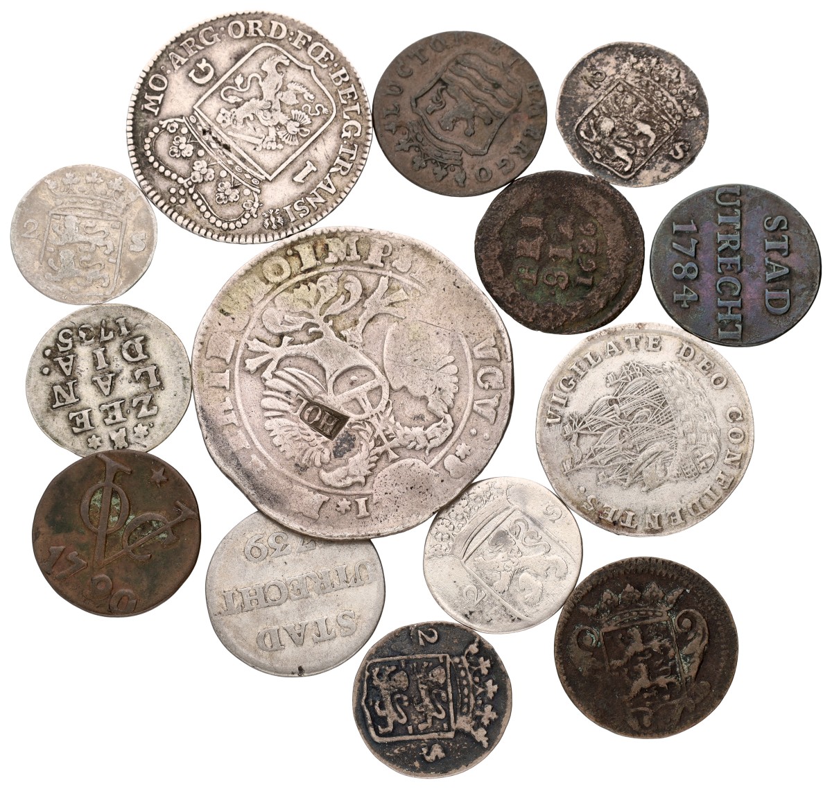 Goudwisselkantoor auction: Lot (14) Mixed lot. Incl. Florijn van 28 stuiver. Provinciaal. Average VF