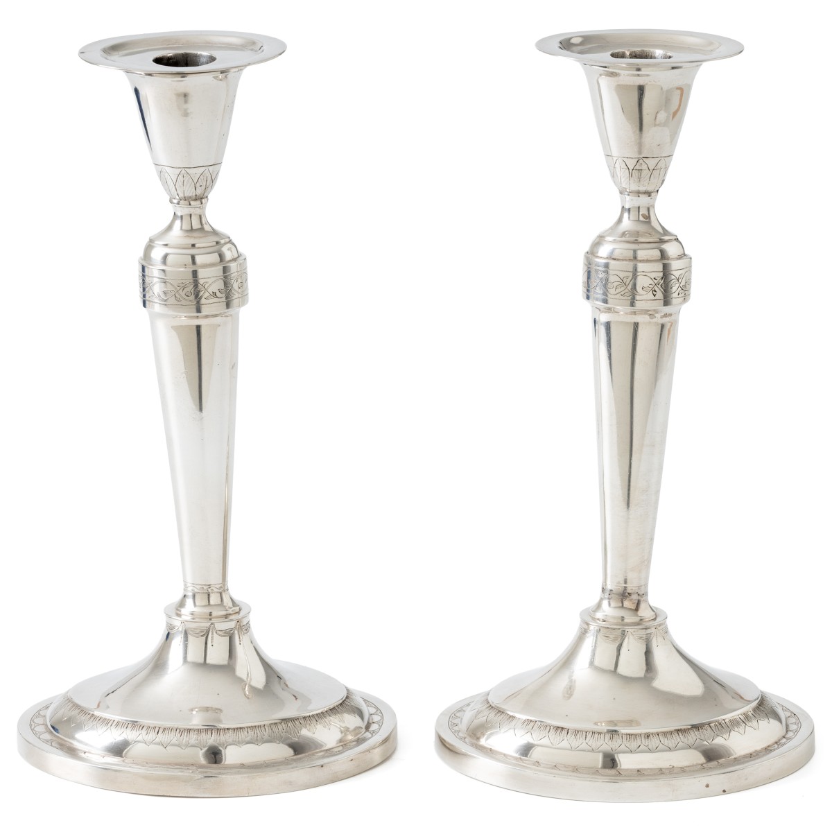 Goudwisselkantoor auction: Louis XVI style candlesticks (2), Johan Werner Gericke (1746-1801), Middelburg 1790, silver