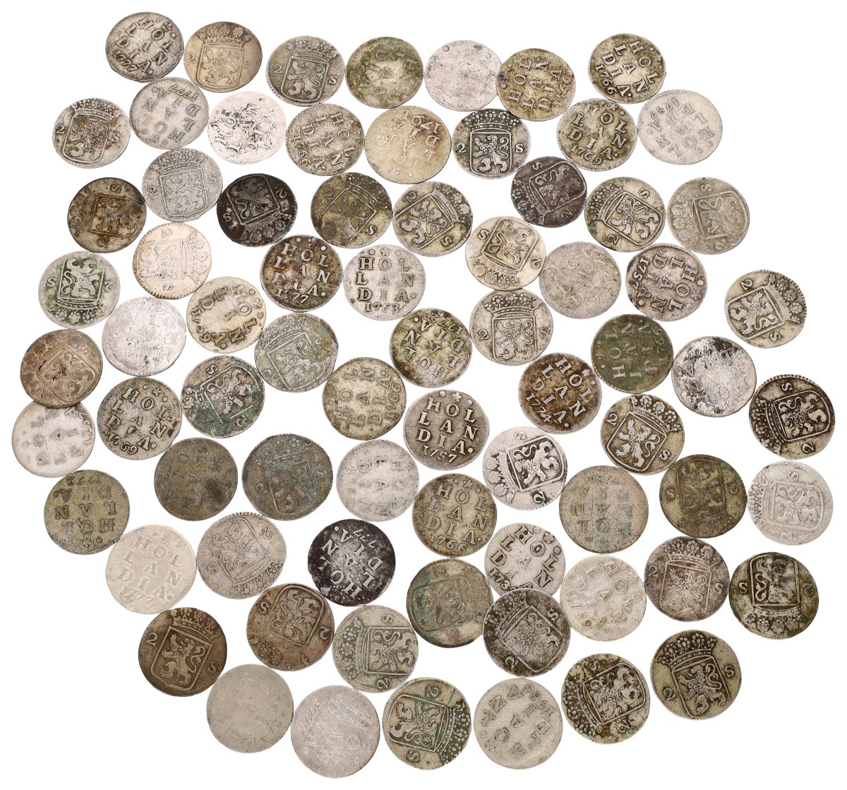 Goudwisselkantoor auction: Lot (74) Dubbele Wapenstuivers. Provinciaal. Average VF