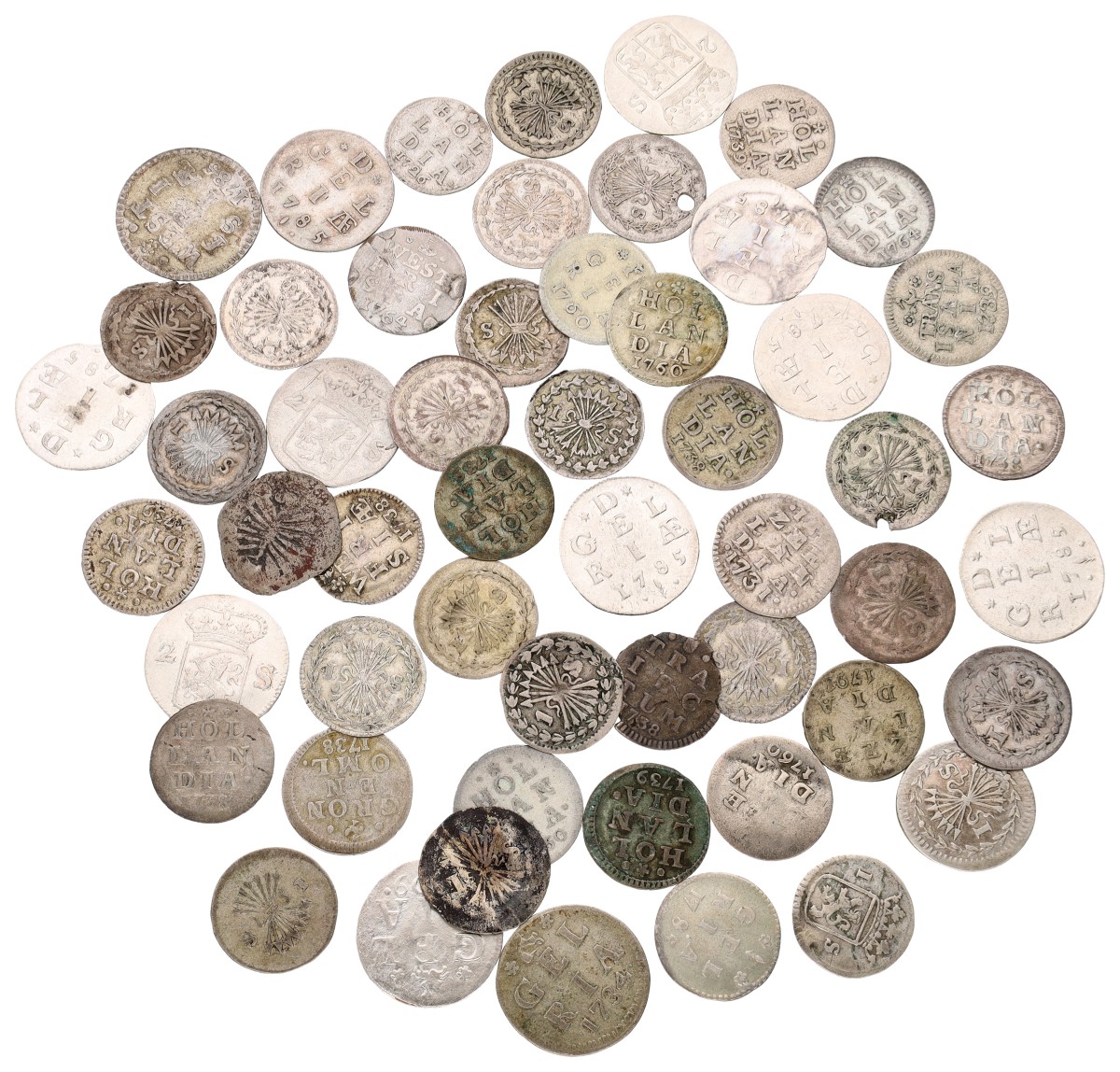 Goudwisselkantoor auction: Lot (52) Enkele en dubbele stuivers. Provinciaal. Average VF