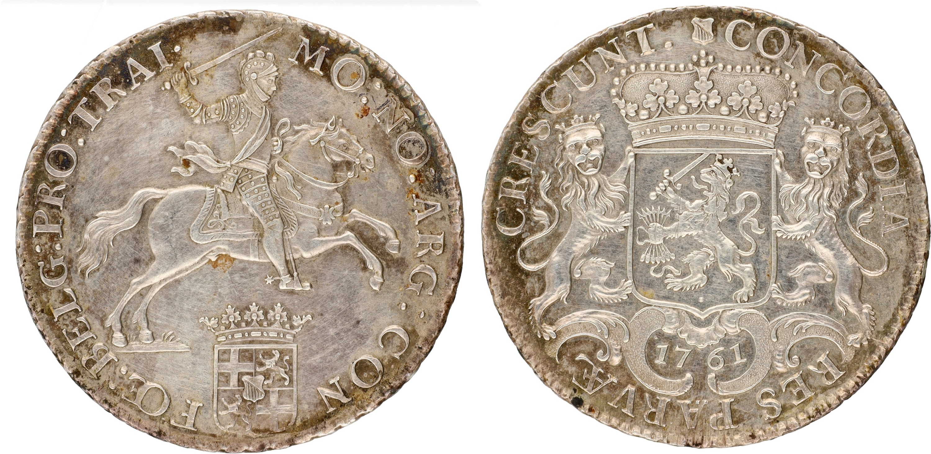 Goudwisselkantoor auction: Halve Zilveren Rijder. Utrecht. 1761. VF / XF