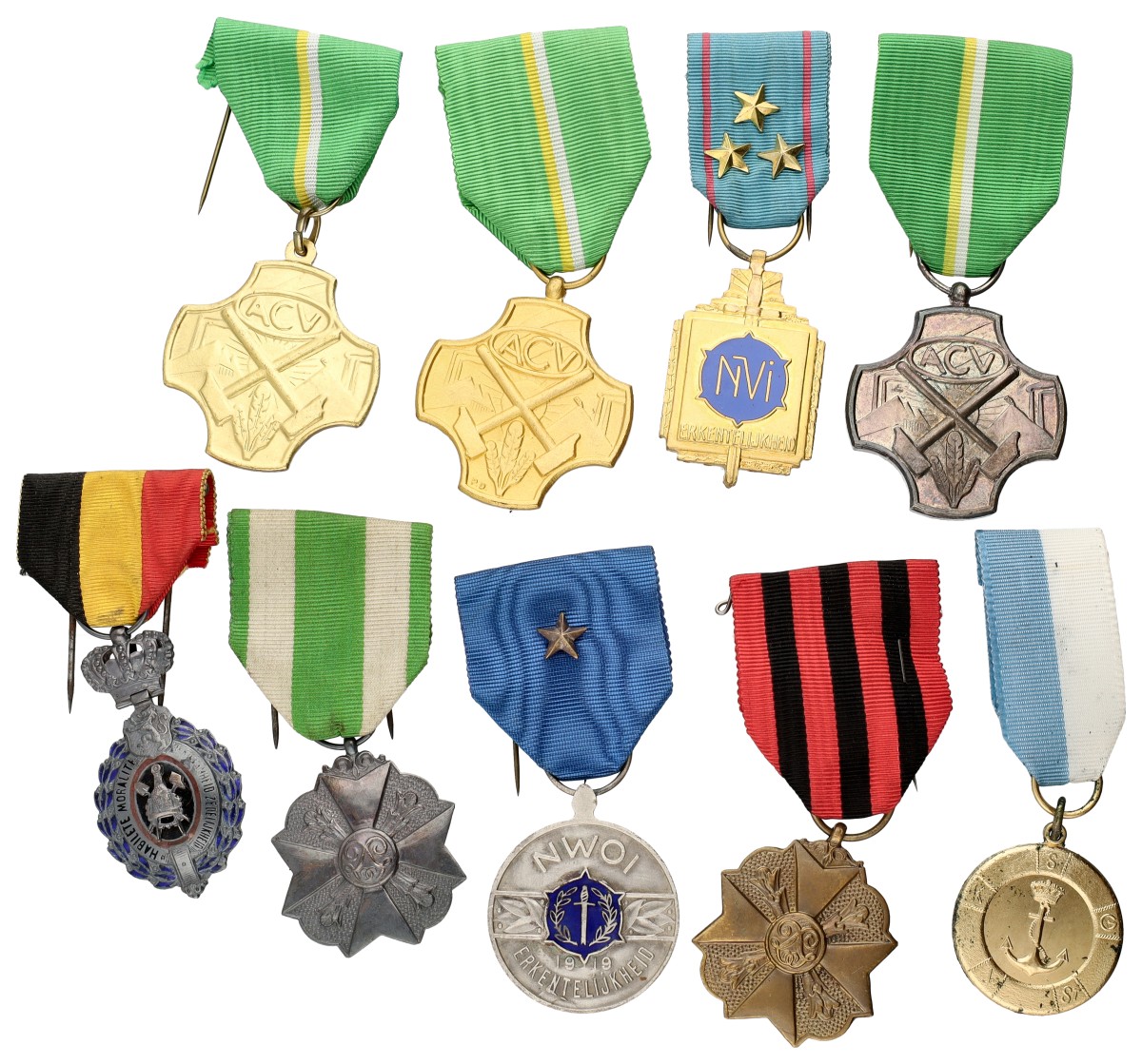Goudwisselkantoor auction: Belgium. Lot (9) Mixed lot of military & civil medals