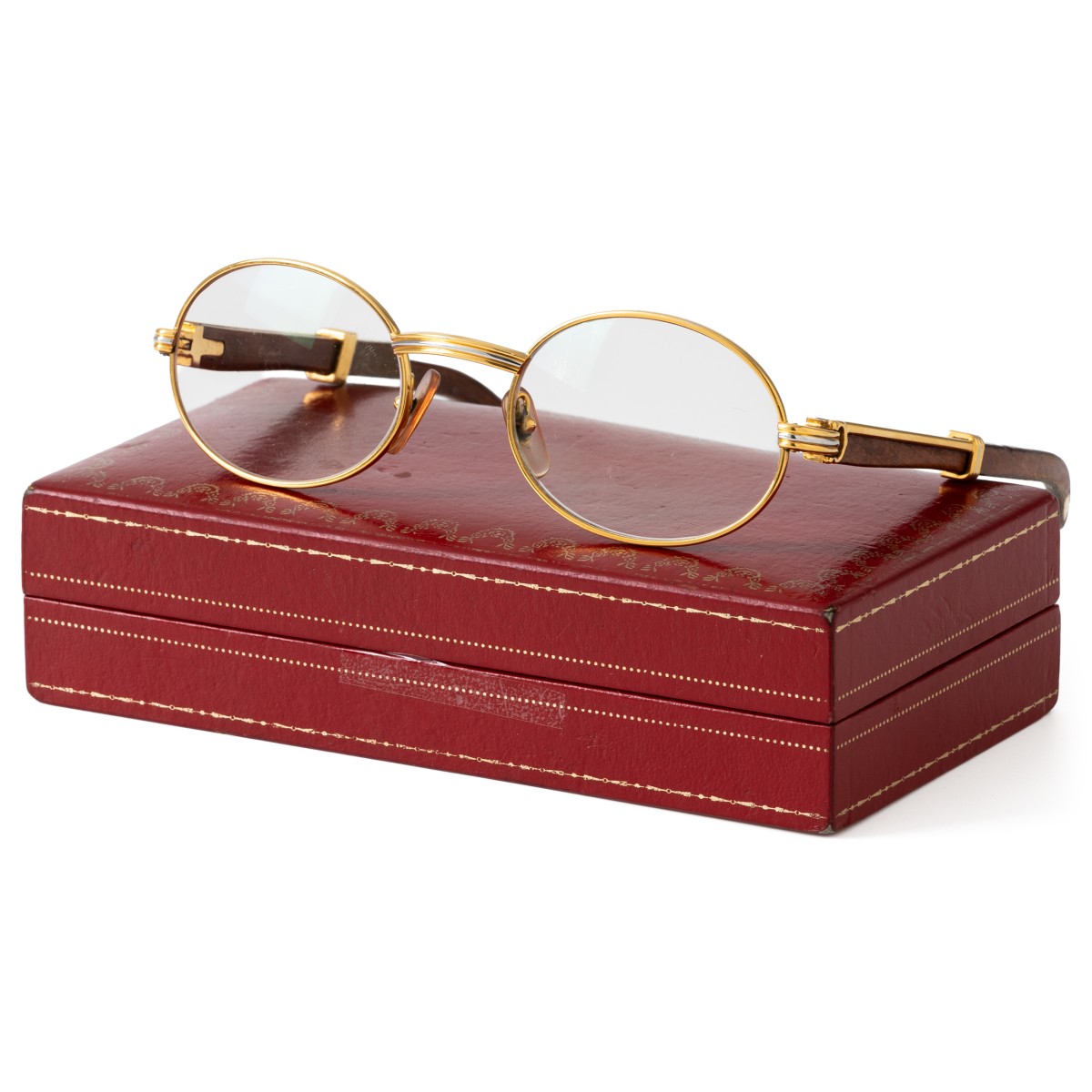 Goudwisselkantoor auction: No Reserve - Cartier Sully - Precious Wood Collection - Bril - Verguld / Bubinga Hout