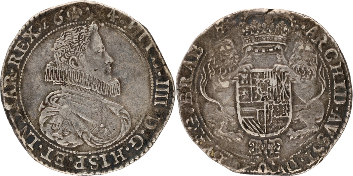 Goudwisselkantoor auction: Dukaton. Brabant. Brussel. Filips IV. 1634. VF +
